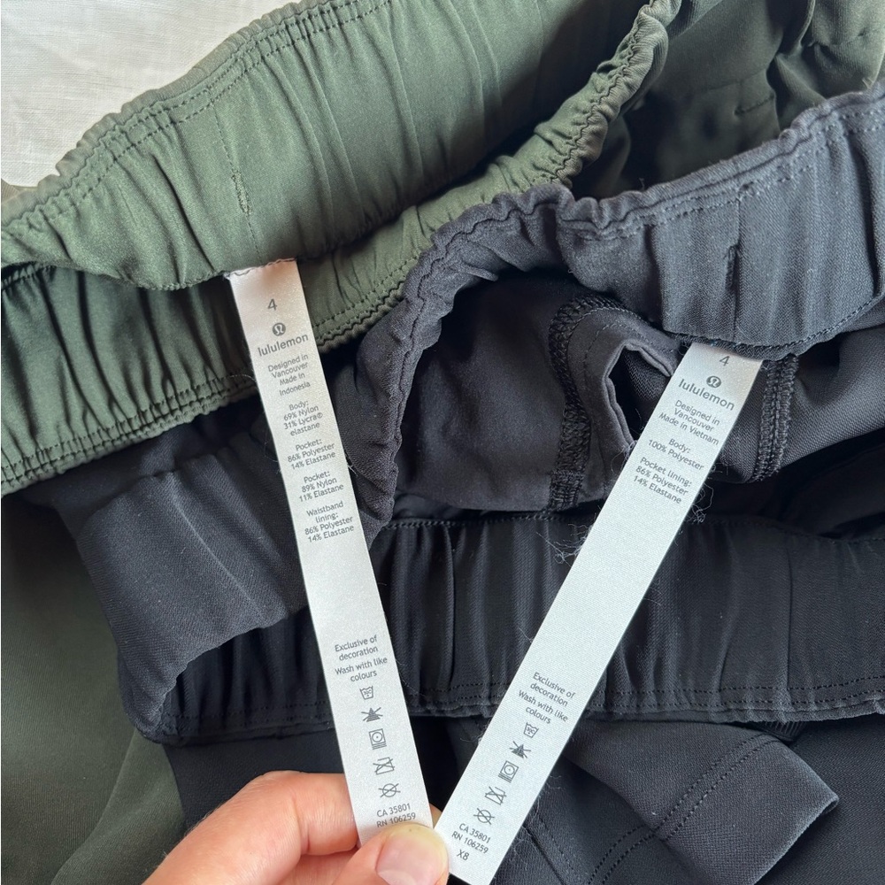 Lululemon Athletica Set of Black and Olive Green Shorts - Picture 5 of 5